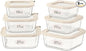 Urban Green Glass Food Storage Containers with Glass Lids, Microwave Safe Food Container Set, Airtight Meal Prep Containers, LeakProof, 100% Plastic Free, 6 Pack