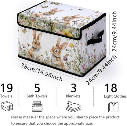 Stackable Clothes Storage Bins with Lids,Closet Organizers Fabric Cat Printing Box for Home and Office,Blanket Clothes Organizers,Under Bed Storage Containers 3 Pack.