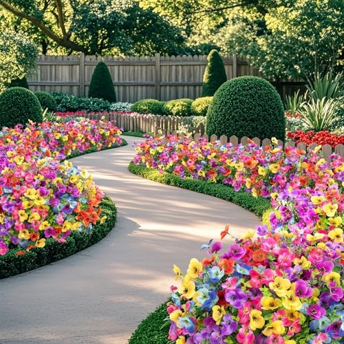16 Bundles Artificial Pansy Flowers for Outdoors, Mixed Colors - Image 7