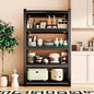 5 Tier Kitchen Storage Rack, Adjustable Metal Shelving Unit, Heavy Duty Bakers Rack with Solid Shelves for Kitchen Pantry, Coffee Bar, Estantes para Cocina - 31.5"W x 13.8"D x 71.2"H, Black