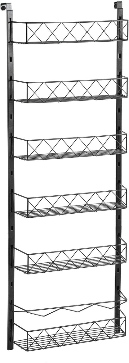 6 Layer Over the Door Pantry Organizer - Space-Saving Storage Rack, Steel Construction - Ideal for Kitchen, Bathroom, or Closet Organization