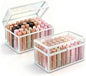 40 Lipsticks Organizer with Lid, Glass Display Box Fits Large Perfume & Skincare, Easy-Access Organiser for Vanity Countertop, Multifunctional Display Box in Any Rooms