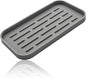 Silicone Organizer Tray, Soap and Sponge Holder for Kitchen Sink, Bathroom - Storage Tray for Dish Brush, Soap Dispenser, Dishwashing Accessories-(Gray 1 Pack, 10"x5.3")