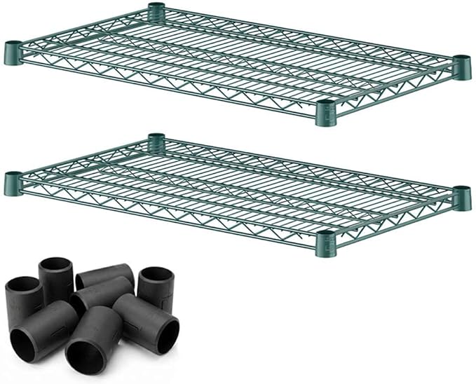 2 Pack Green Additional Wire Shelf for 18" x 30" Shelving Units, Replacement Shelves for Wire Rack