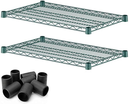 2 Pack Green Additional Wire Shelf for 18" x 30" Shelving Units, Replacement Shelves for Wire Rack