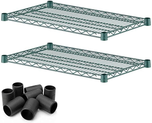 2 Pack Green Additional Wire Shelf for 18" x 30" Shelving Units, Replacement Shelves for Wire Rack
