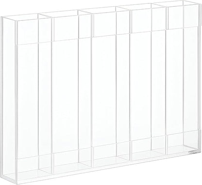 Straw Holder for Cabinet, Vertical Acrylic Design, 5-Compartment Organizer for Door, Easy Installation, Compact and Long-Lasting