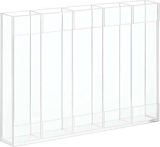 Straw Holder for Cabinet, Vertical Acrylic Design, 5-Compartment Organizer for Door, Easy Installation, Compact and Long-Lasting