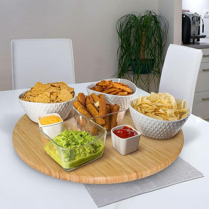 20 Inch Extra Large Bamboo Lazy Susan Turntable - 50 cm (19.7 Inch) Round Rotating Serving Tray for Kitchen, Dining Table & Parties (Bamboo, 20 Inch)
