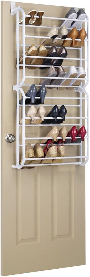 Whitmor 24 Pair Over The Door Shoe Rack-White