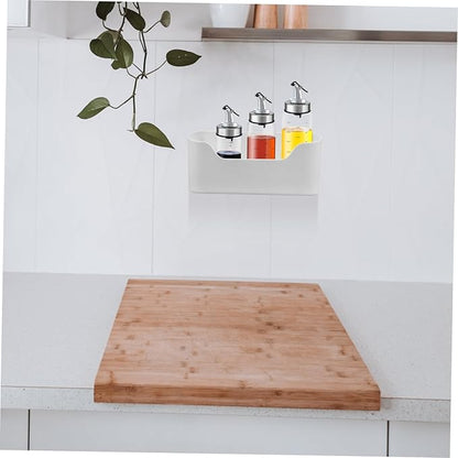 Alipis 2pcs Adhesive Cabinet Door Organizer Wall-Mounted Storage Rack for Kitchen and Bathroom Plastic Holders for Spices and Bottles Space-Saving Solution