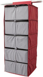 Covermates Keepsakes Hanging Closet Organizer Set - Heavy Duty Material, Sturdy Interior Shelves, Includes Trays with Dividers - Closet Storage, Scarlett Red