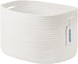 ECDYQXVU Cotton Rope Storage Basket, 15x10x9 Inches, Woven Basket for Shelves, Clothes, Towels, Books, and Laundry, White (1 Pack)