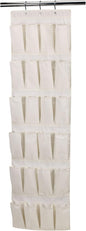 Household Essentials Over The Door 24 Packet Shoe Storage Organizer, Natural Canvas