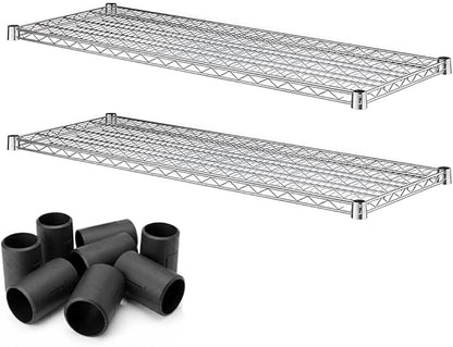 2 Pack Chrome Additional Wire Shelf for 18" x 48" Shelving Units, Replacement Shelves for Wire Rack