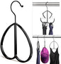 Multipurpose Closet Hangers- Tie and Belt Hanger for Closet- Ideal for Storing Belts, Ties, Scarfs, Baseball Hats, Purses & More- Great Space Saving Belt Organizer for Wardrobe - Black