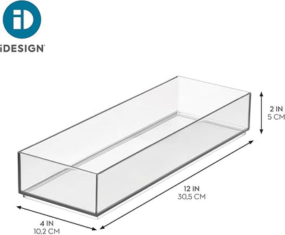 iDesign Clarity Drawer, Kitchen and Bathroom Organization Silverware, Spatulas, Gadgets, Large-Set of 2