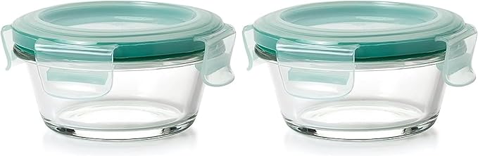 OXO Good Grips 1 Cup Smart Seal Glass Round Food Storage Container (Pack of 2)