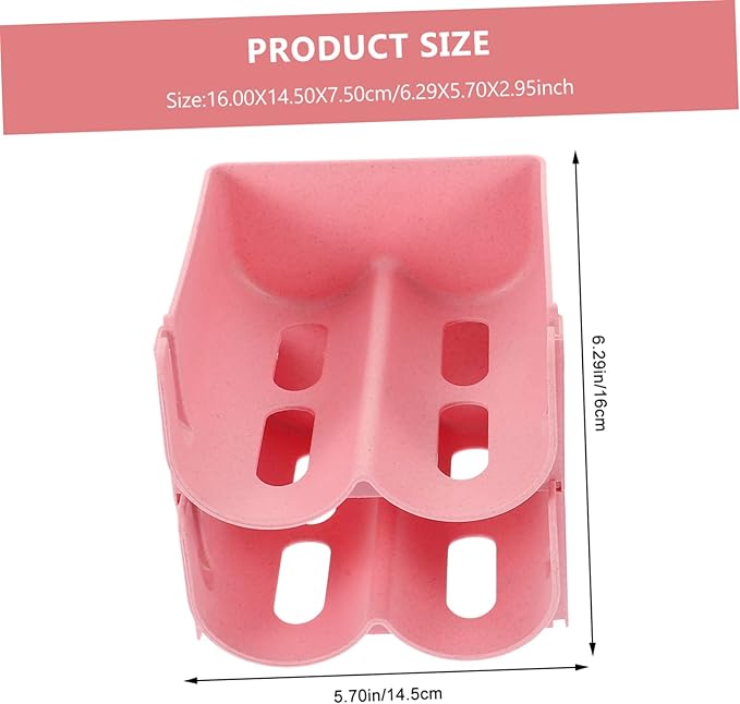 4Pcs Stackable Soda Dispenser Rack Organizer for Fridge Wine Holder and Beverage Storage Space Saving Design for Cans and Bottles Neat Storage Pink