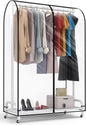 Clear Garment Rack Cover 43" L x 20" W x 60" H, Clothes Rack Cover with Reinforced Zipper, Waterproof PEVA Dustproof Protection – Cover Only, Rack Not Included