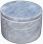 HillSpring Marble Salt Cellar with Lid and Wooden Spoon, 4" Handcrafted Spice Pepper Herbs Box