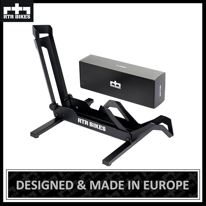 RTR BIKES Brutus Professional Bike Floor Stand – Heavy Duty Steel Rack for E-Bikes & MTB up to 66 lbs (30kg) – Fits 26-29" Wheels & Tires up to 2.8" – Garage Storage & Wash