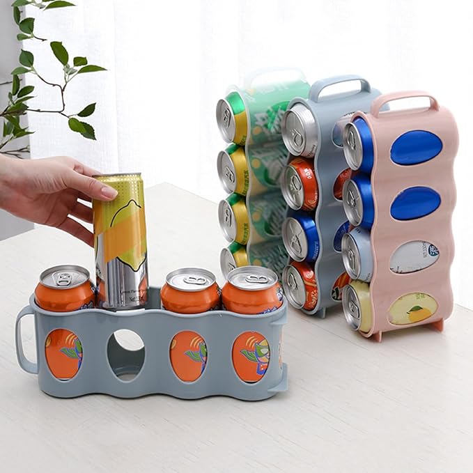 2pcs Bottle Can Organizer Hand Pull Type Section Plastic Refrigerator Pantry Storage