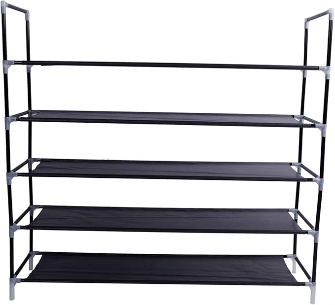 4-Tier Shoe Rack - Stackable, Free Standing Shoe Shelf for Entryway Storage - Modern Wood Home Furniture (Ships from USA)