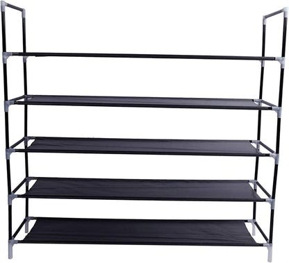4-Tier Shoe Rack - Stackable, Free Standing Shoe Shelf for Entryway Storage - Modern Wood Home Furniture (Ships from USA)