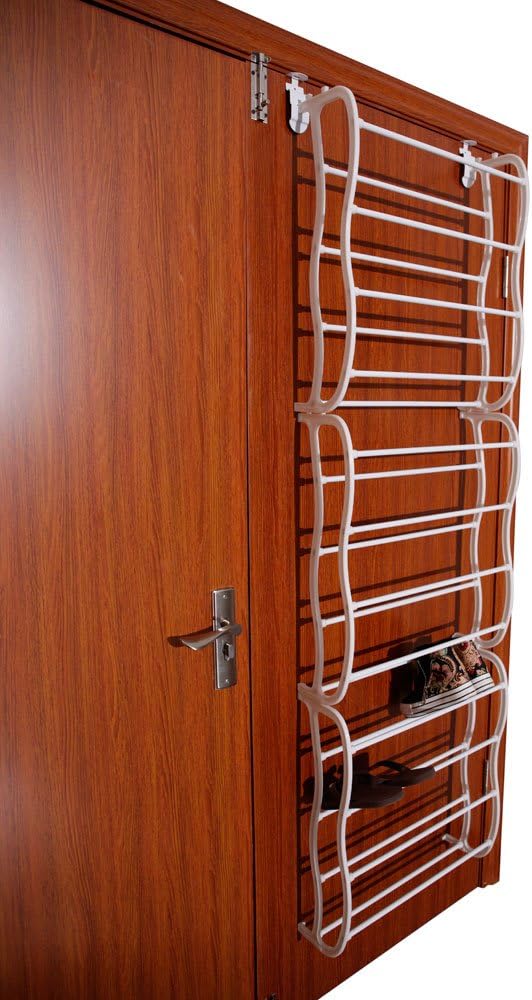 Over The Door Shoe Organizer Storage, 12 Tier Over The Door Shoe Rack, Over The Door Shoe Shelves, Shoe Storage Organizer Hanging Shoe Holder Behind Door Hanger for Closet Shoe Organizer