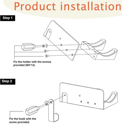 Dyson Hair Dryer Holder Wall Mounted, Hair Tool Organizer Self Adhesive Compatible with Blow Dryer Holder Aluminum HairDryer Holder Wall Mounted for Bathroom Black CHOCHOYAH
