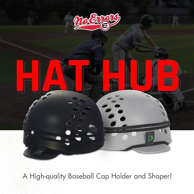 No Errors Hat Hub - Baseball Cap Shaper, Holder, & Organizer. Protects Cap Shape When Traveling - Holds 3 Caps