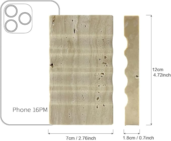WeDoDecor Real Travertine Marble Soap Dish for Shower Stone Tray Small Bar Soap Holder with Self Draining | Non-Slip, Luxury Bath Room Accessories (Beige)