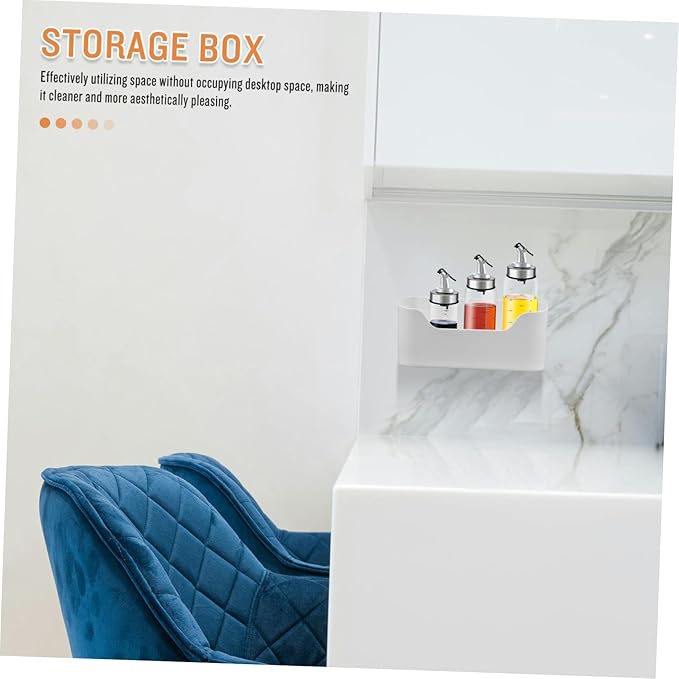 2pcs Bathroom Wall Organizer Wall Mount Kitchen Shelves No Drilling Reusable Remote Storage Box Stationery Organizer Space Saver