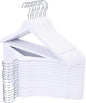 Wooden Hangers 30 Pack, Wood Hangers with Extra Smooth Finish, Precisely Cut Notches & Chrome Swivel Hook, Wooden Clothes Hangers for Shirt Coat Jacket Dress, White