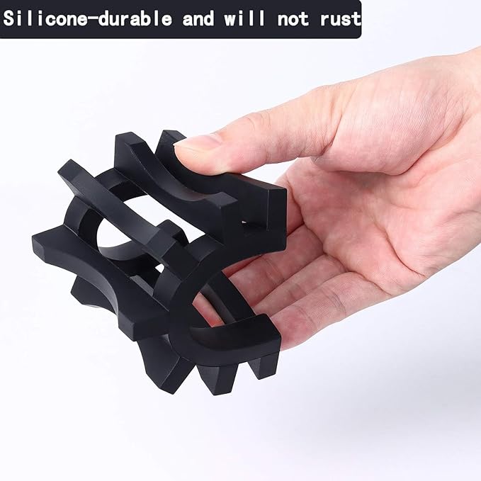 2Pcs Soap Dish Holder, Non-Slip Bathroom Accessories Silicone Soap Case Saver, Sink Deck Bathtub Shower Dish Soap Drainer, Silicone Holder for Soap, Sponges, Scrubber (Black)
