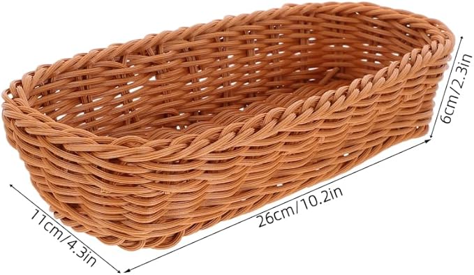 Angoily Wicker Silverware Organizer, Hand-Woven Wicker Flatware Silverware Holder, Kitchen Organizer Storage for Countertop Small Utensil Holders Party Table Spoon Knives Fork Flatware Candy Basket