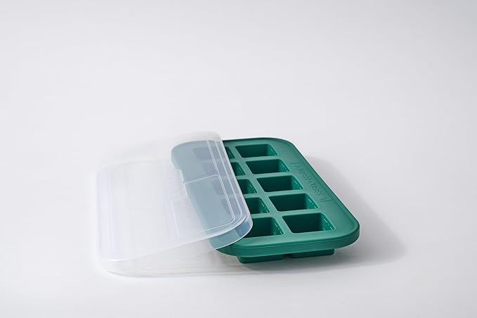 Souper Cubes 2 Tbsp. Silicone Freezer Molds - Perfect for Storing Garlic, Herbs, Ginger, Pesto, Tomato Paste, Lemon Juice, Purees and More - Kale – 1-Pack