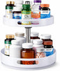 Pill Bottle Organizer,2 Tier Lazy Susan Organizer,Rotating Spice Rack Organizers for Cabinet,Turntable Organization and Storage for Medicine Cabinet Bottle Pantry Countertop