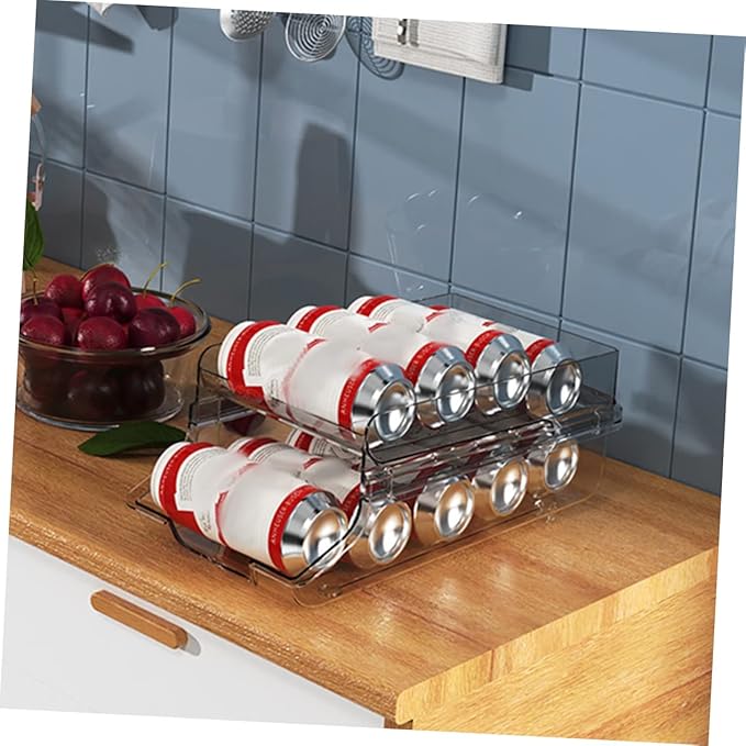 Mikinona Organizer Bins for Fridge Soda Organizer Pantry Storage Bins Drink Holder for Fridge