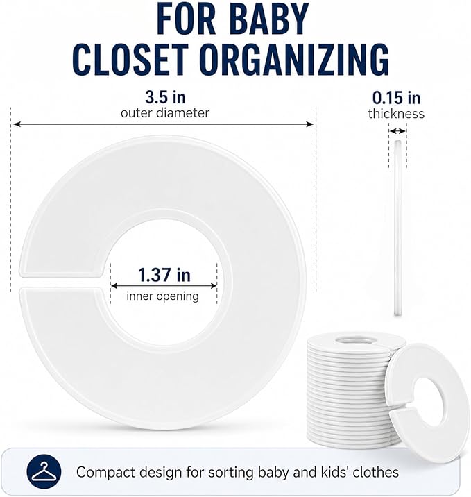 30pcs Closet Dividers Baby Clothes Organizers - Girl Boy Closet Organizers Clothes Dividers Closet Labels Closet Separators Garment Organizer Boutique Clothing Rack Dividers Hanger Dividers Hanger