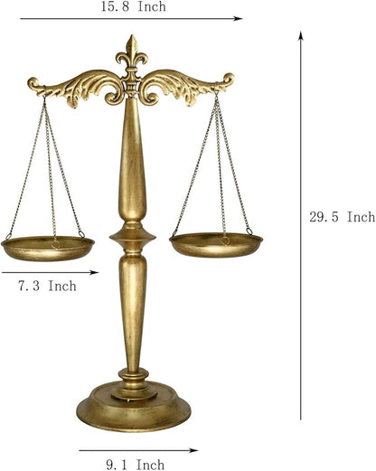Owlgift Large Metal Jewelry Tower Organizer Stand, Necklaces Bracelets Earrings Holder Storage, Aesthetic Room Décor, Cosmetic Centerpiece Display, Lawyer Scale of Justice