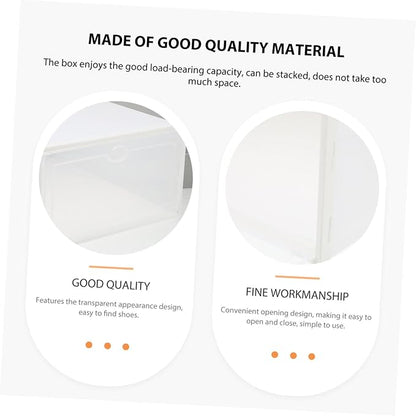 4pcs Thickened Transparent Plastic Shoe Holder Boxes Stackable Dustproof Storage Cases for Home Space-saving Organizer with Compact and Strong Load Capacity