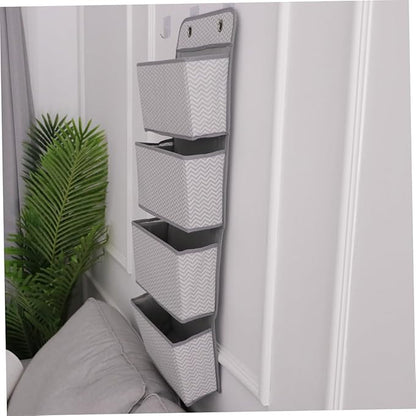 PRETYZOOM Over Door Pantry Organizer 4-Layer Hanging Closet Organizer Wall Hanging Bag Easy to Install