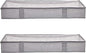 Amazon Basics Under Bed Storage Bags for Clothes and Blankets, Foldable Fabric Zipper Container with Clear Window and Reinforced Handles, Space Saving, 18 x 42 x 6 inches, Gray, 2-Pack