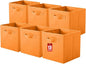 ShellKingdom Storage Bins, Foldable Fabric Storage Cubes And Cloth Organizer Drawer For Closet And Toys, 13 X 13 X 13 INCH, 6 Pack (Orange)