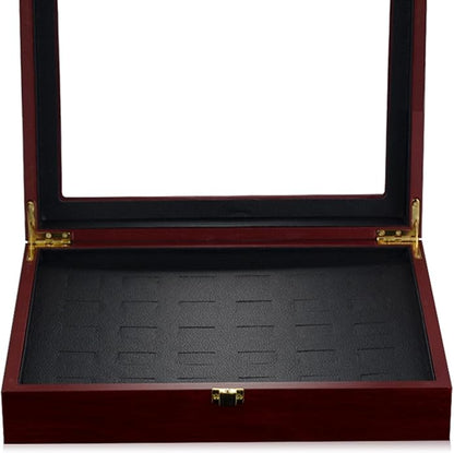 Large Wooden Display Box Case for Championship Rings Storage 290x230x75mm - Your Rings from Scratches - Great for Sports Collectors and Wedding Bands