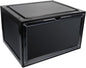 MAGICLULU Magnetic Basketball Shoe Storage Box Side-opening Shoe Organizer Dustproof Moisture-proof Black Storage Case for Home and Closet
