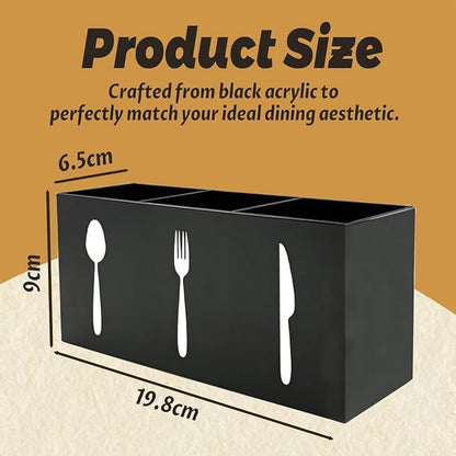 Acrylic Cutlery Storage Organizer Silverware Caddy Utensil Holder Utensil Holder for Party Cutlery Caddy 3 compartment kitchen utensil storage box for Cabinets Indoor and Outdoor Storage