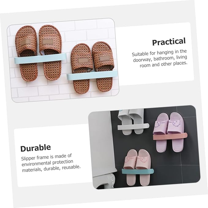 9pcs Wall Mounted Slipper Rack Closet Organizers and Storage Store Revolving Shoe Racks Door Shoe Holder Shoes Rack Over The Door Hooks Hanging Accessory Para Slot Pole Pull Rod